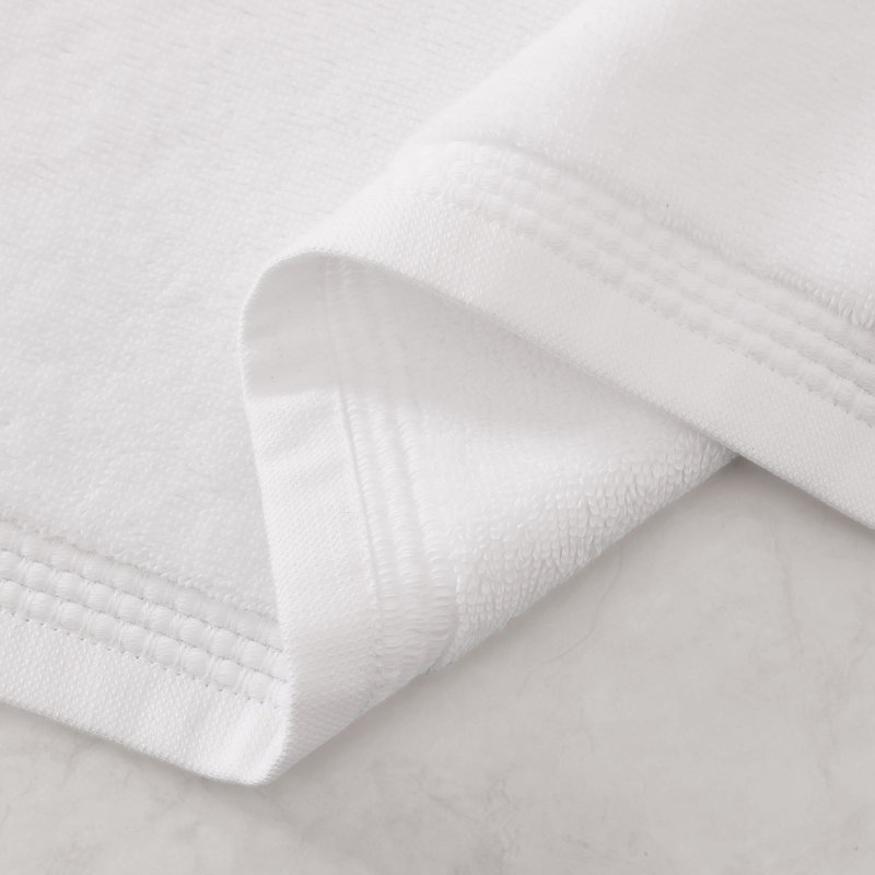 Egyptian Cotton Soft Border Towels, Washcloth, White