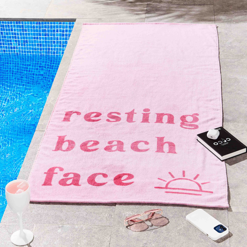 Resting Beach Face 100% Cotton Beach Towel