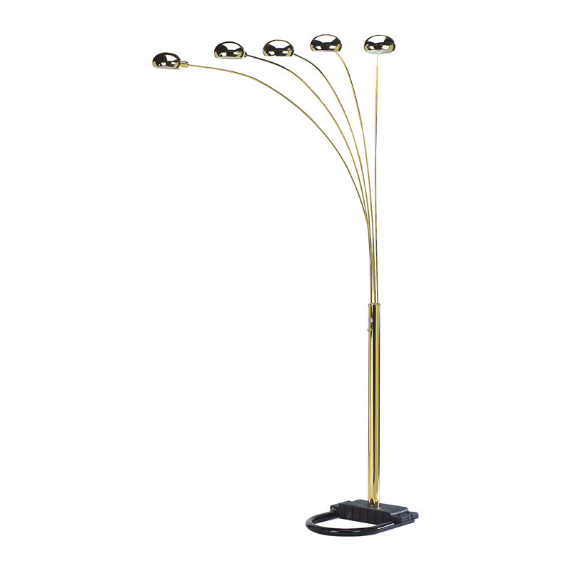 Lampe sur pied traditionnelle 76 po Mehik, Or