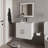 White 2-Door Floating Bathroom Vanity Set With Sink And Mirror-1223170037
