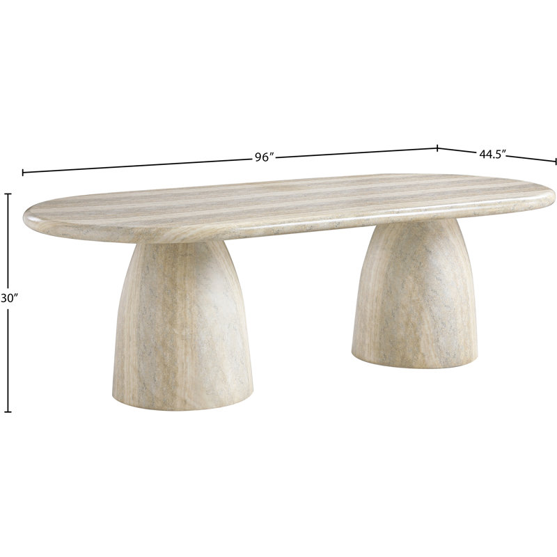 Table de salle à manger Cosenza, H 30 po x l 96 po x P 44,5 po, Travertin