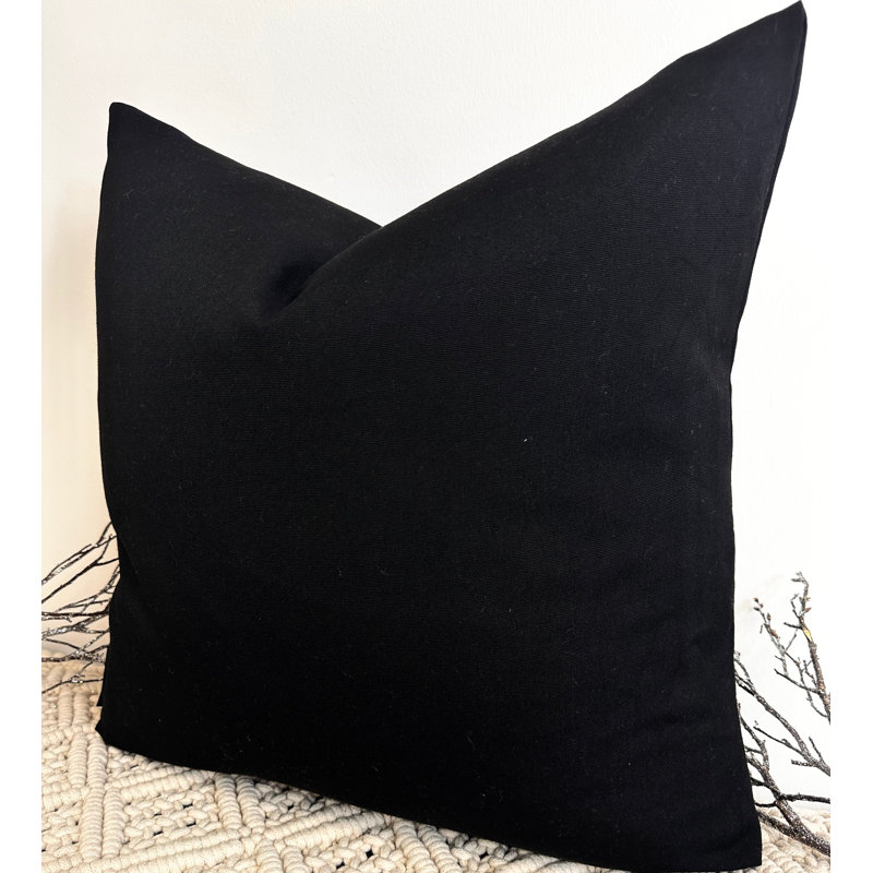 Abstract Red Square Cushion Cover, Black