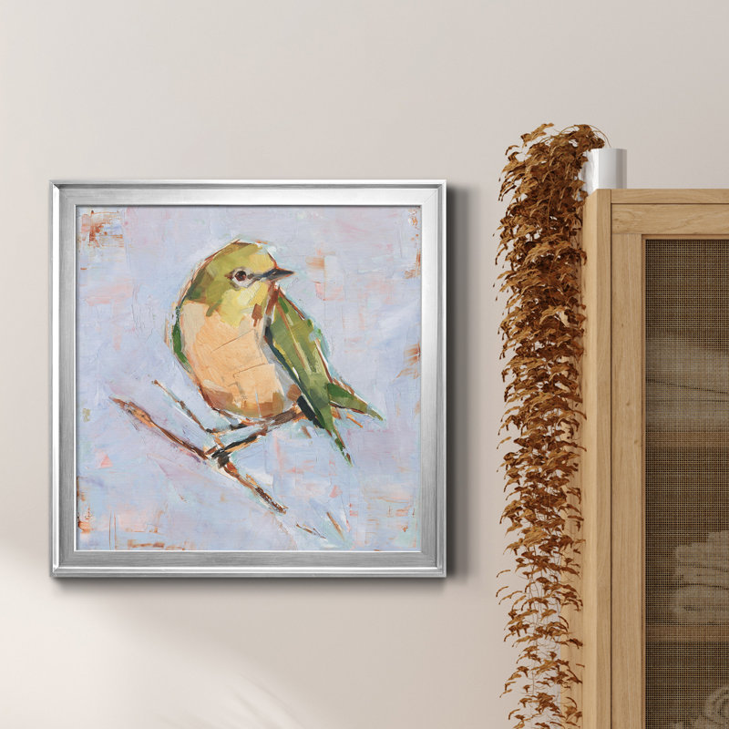 Variété d'oiseaux II - reproduction de photo sur toile, Cadre argenté, H 22,5 po x l 22,5 po x P 1,5 po