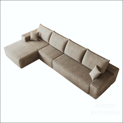 135" Cloud Sectional Couch with L-Shape Chaise and No Assembly