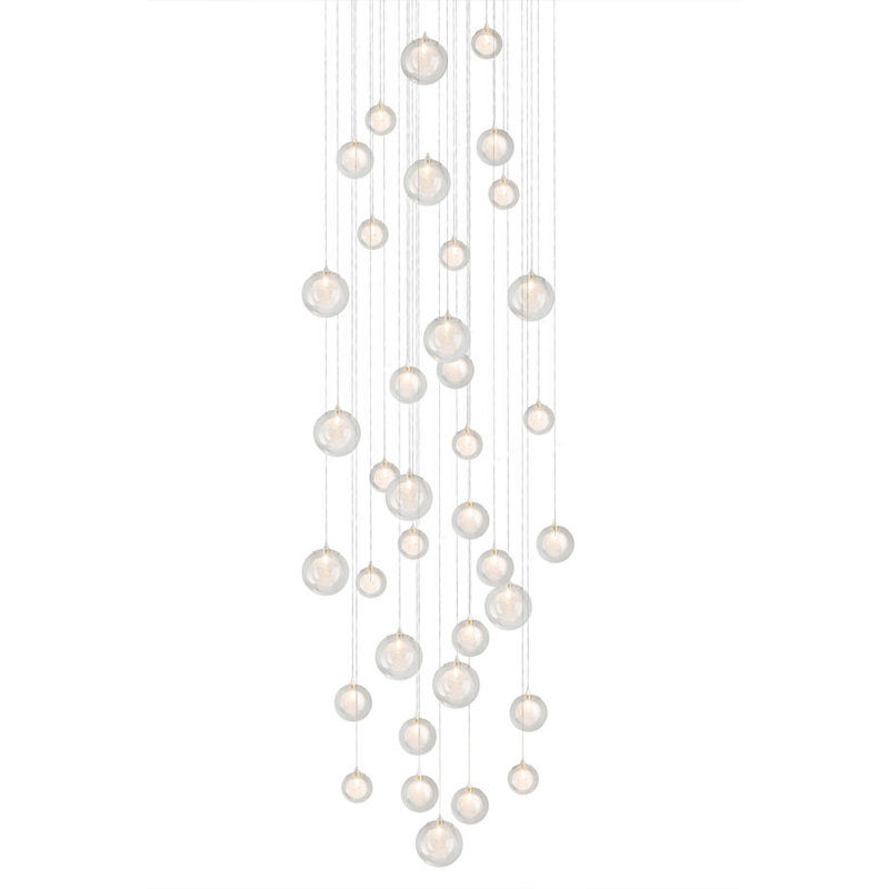37 - Light Clear/White Cluster Pendant, Clear