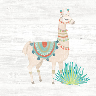 Lovely Llamas II No Cactus by Mary Urban - Wrapped Canvas Print
