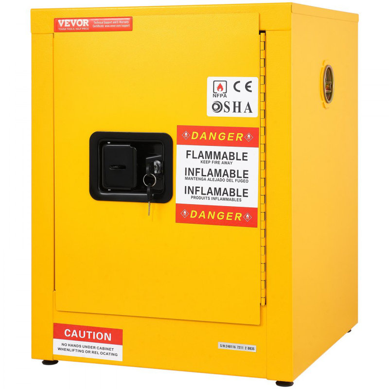 16.9" x 16.9" x 22" Flammable Cabinet Galvanized Steel, Safety Cabinet, Adjustable Shelf Flammable Storage Cabinet, for Commercial Industrial and Home Use
