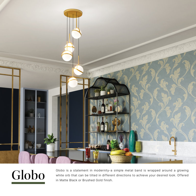 Globo 5 - Light LED Pendant, Matte Black