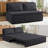  Ebern Designs Small Loveseat 3-in-1 Pull-Out Sleeper Sofa Bed with Throw Pillows-560956984