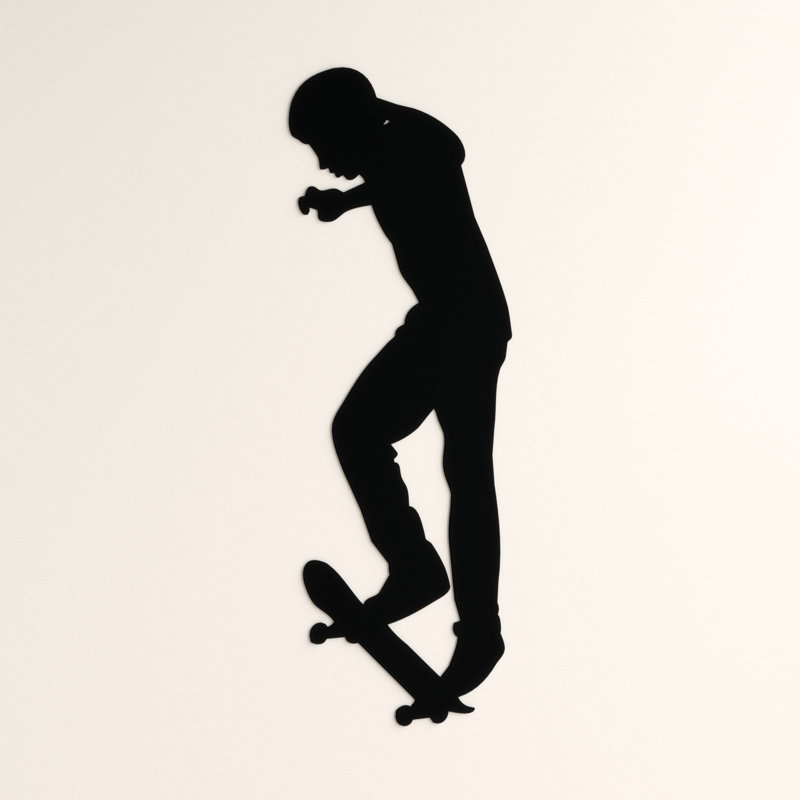 Adhésif décoratif Skateboard Silhouette, H 48 po x l 19,5 po