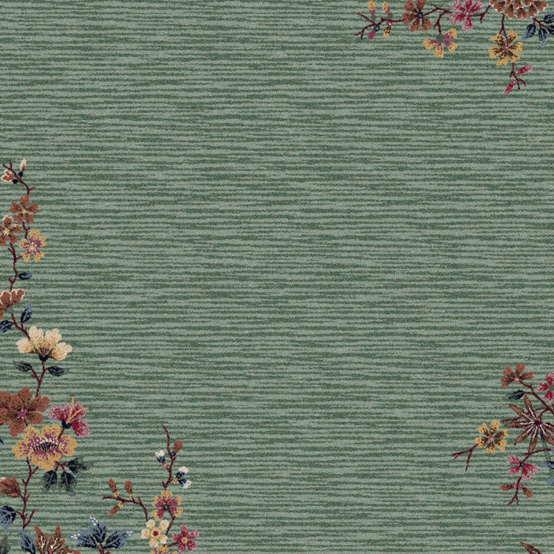 Alminus Signature Mindre Peridot Floral Area Rug, Rectangle 2'8" x 3'10"