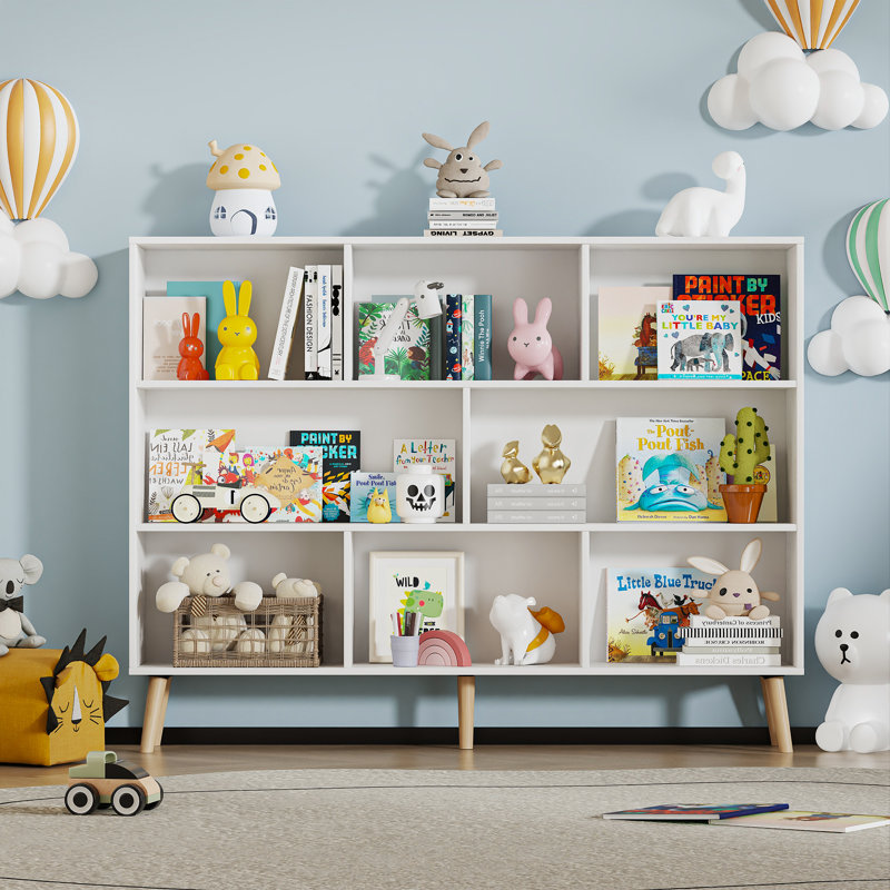 Adisyn No Subject Bookcase, 55.1" H x 42.5" W x 9.4" D, French White