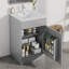 Meuble-lavabo gris 20 po avec lavabo et armoire de rangement, tablette réglable | Idée de cadeau