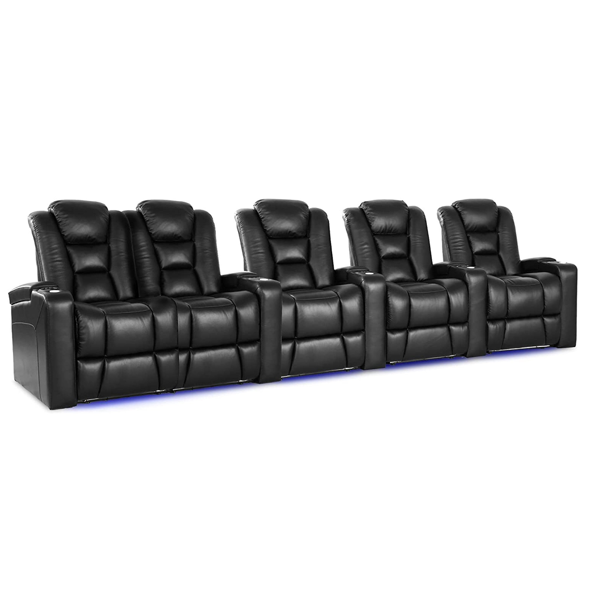 Valencia Theater Seating 165.5" Wide Genuine Leather Home Theater ...