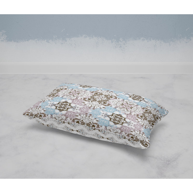 Vibrant Botanicals  Rectangular Throw Pillow, Blue/Pink