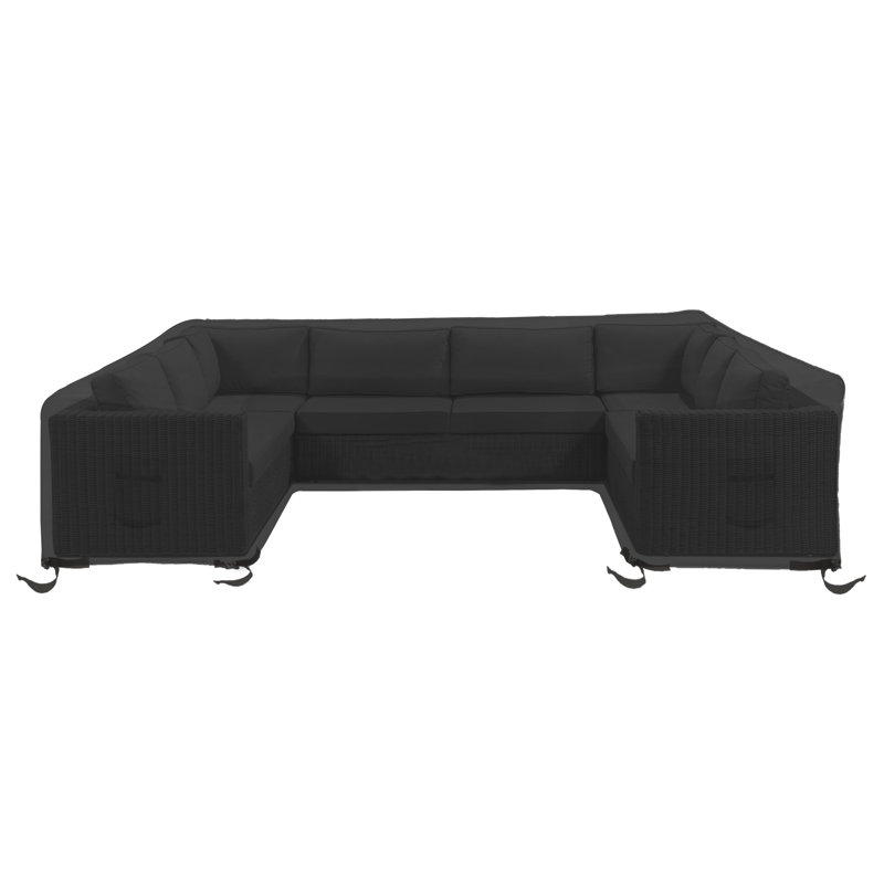 Housse pour canapé d'extérieur / d'intérieur Ketter, H 33 po x l 120 po x P 35 po, Noir, noir, noir, noir