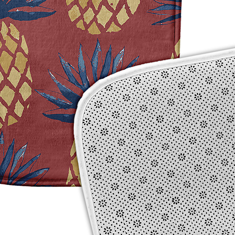Tapis de bain Pineapple, L 21 po x L 34 po, Rouge