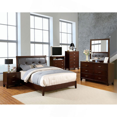 Tête de lit contemporaine capitonnée brun