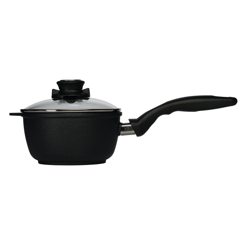 Swiss Diamond Aluminum Sauce Pan with Lid, 1.4 Qt.
