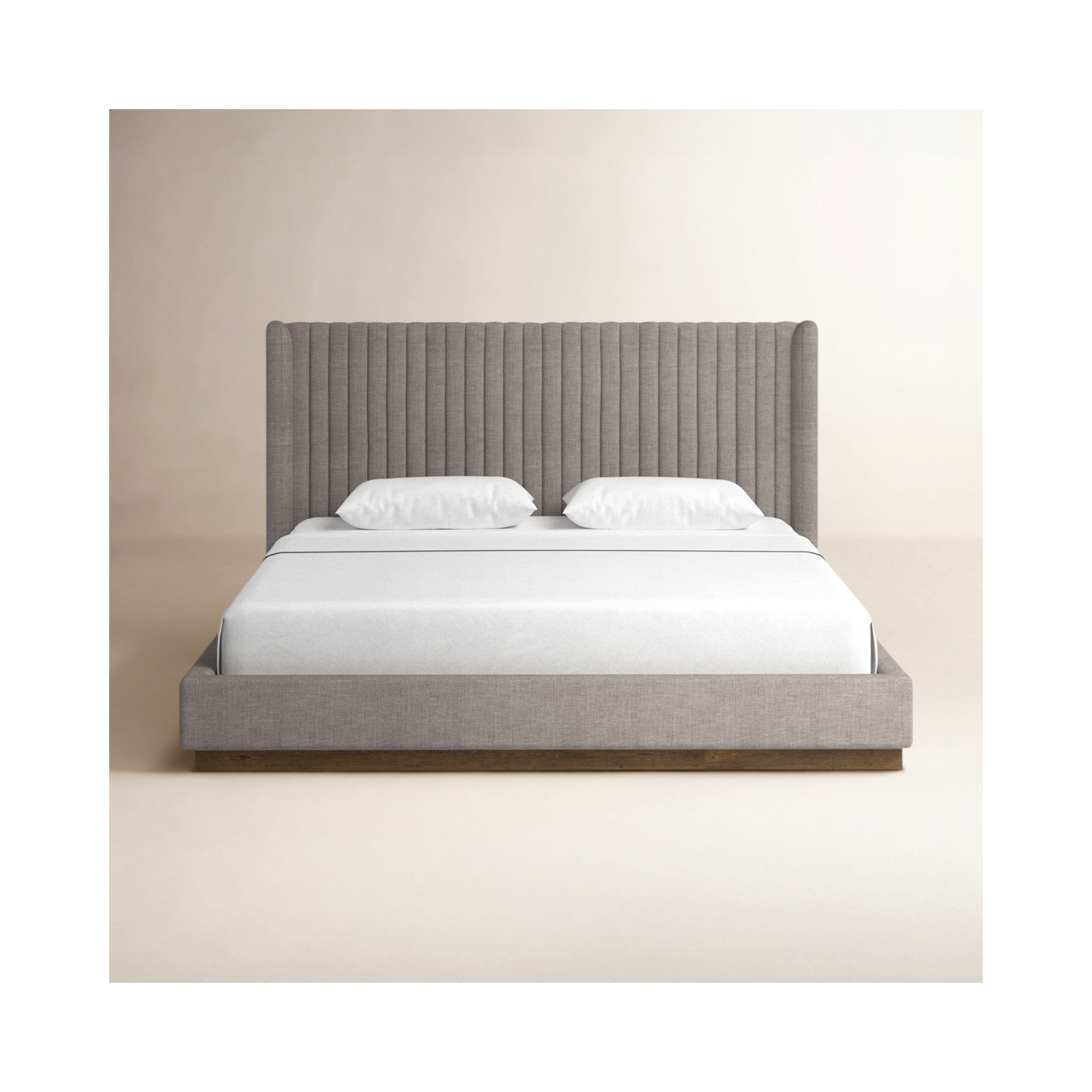 Lydia Upholstered Wingback Bed, King, Savile Flannel