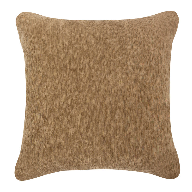 Housse et insert de coussin carré Mccoy, Brun, Polyester/ Bourre en polyester