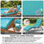 Coussin de chaise longue d'extérieur, coussin de chaise longue de 3 pouces d'épaisseur résistant aux intempéries avec 6 attaches pour meubles de patio et de piscine