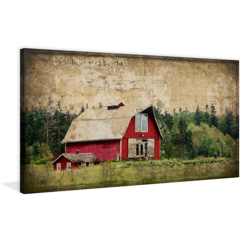 "Widbey’s Barn III" Print on Wrapped Canvas, 12" H x 24" W x 1.5" D