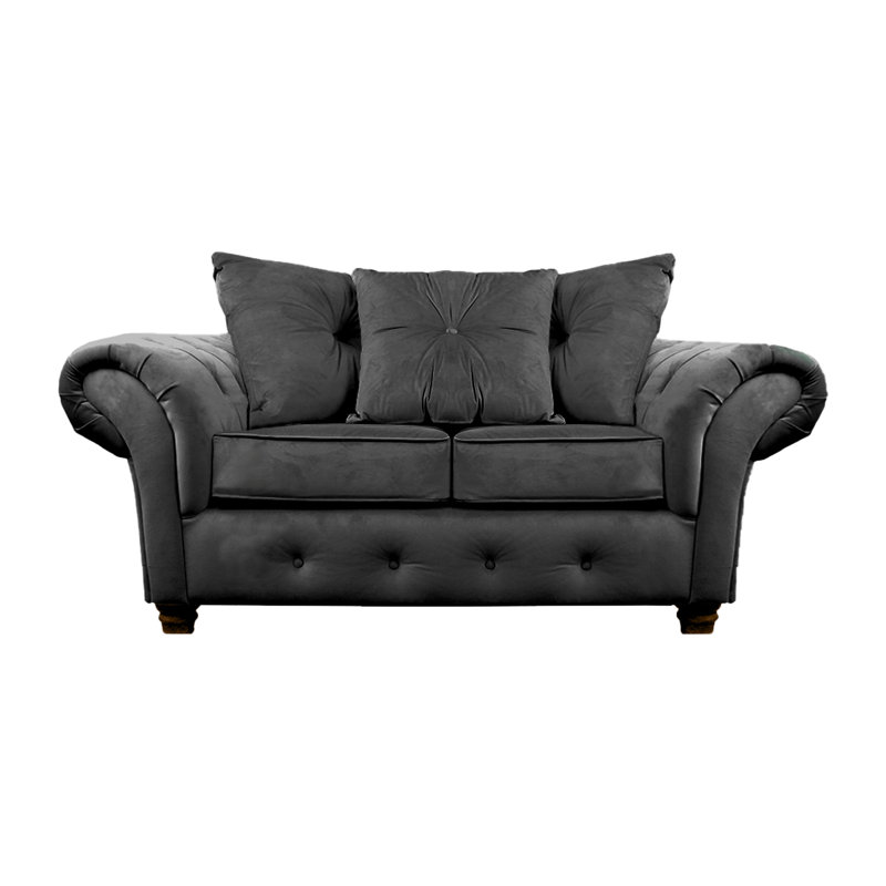 Lila 2 Seater Velvet Sofa, Charcoal