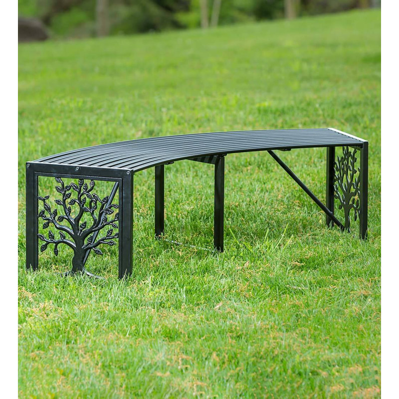 Banc de jardin incurvé en métal
