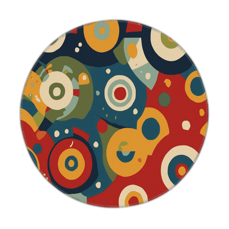 Funky Glow Indoor And Outdoor Area Rug, Round 5'