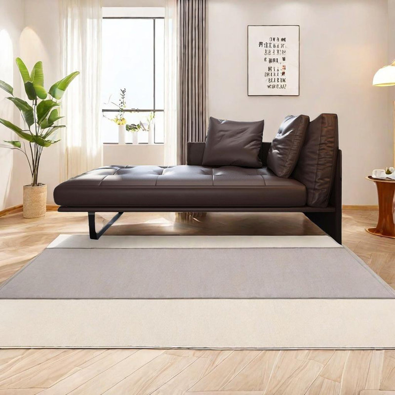 Chaise longue en similicuir Premium, Orienté à droite, Couleur café foncé