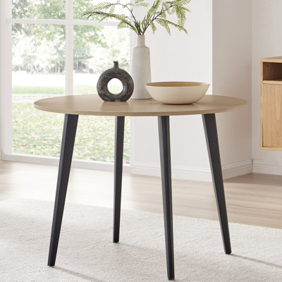 Bulkley Round Dining Table Scratch Resistant Melamine Surface - Modern Scandi Style