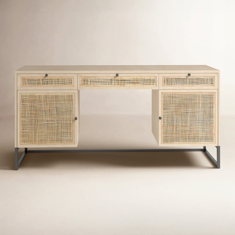 Noland Solid Wood Top Metal Base Executive Desk
