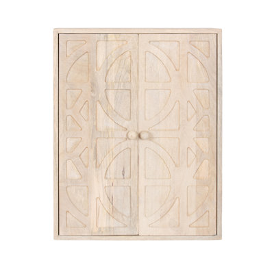 Galienne Tall Carved Wood Wall Cabinet