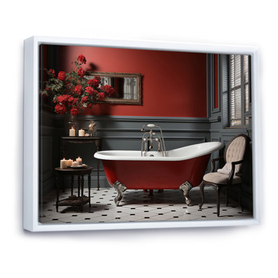 Rouge moderne, charme de salle de bain III - imprimé