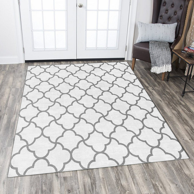 Non-Slip Area Rug, 100% Polyester, 47.2 x 70.9 inches | Raschel Knitting, Pile Height: 0.4 inches | Woven Carpet with Felt Dot Underside, Machine Washable | Stylish Digital Print Design for Home Decor