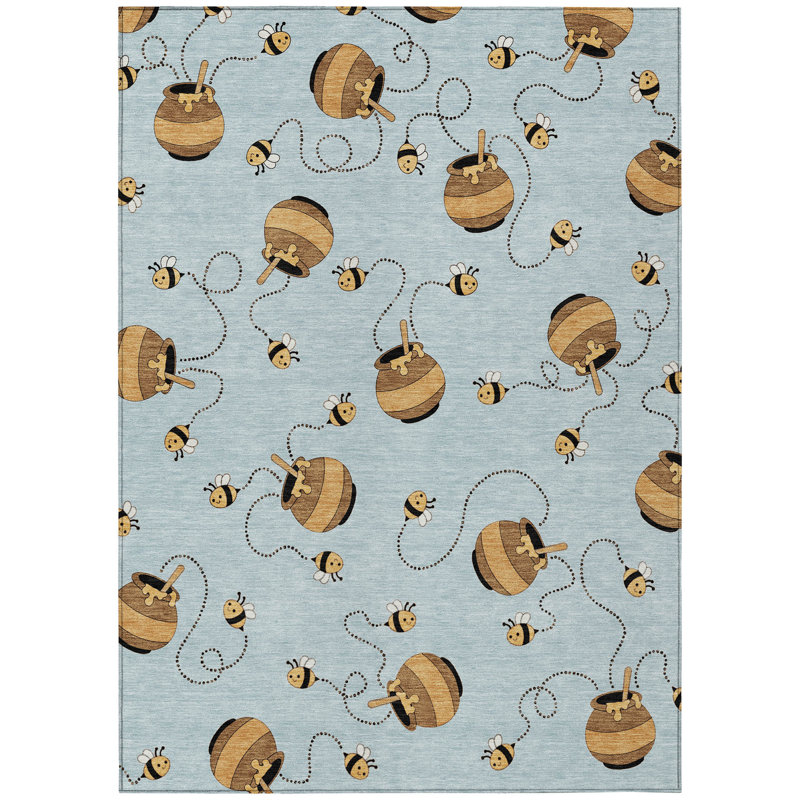 Machine Washable Indoor/Outdoor Chantille ACN2650 Kids Rug, Sky, 2'6" x 3'10"