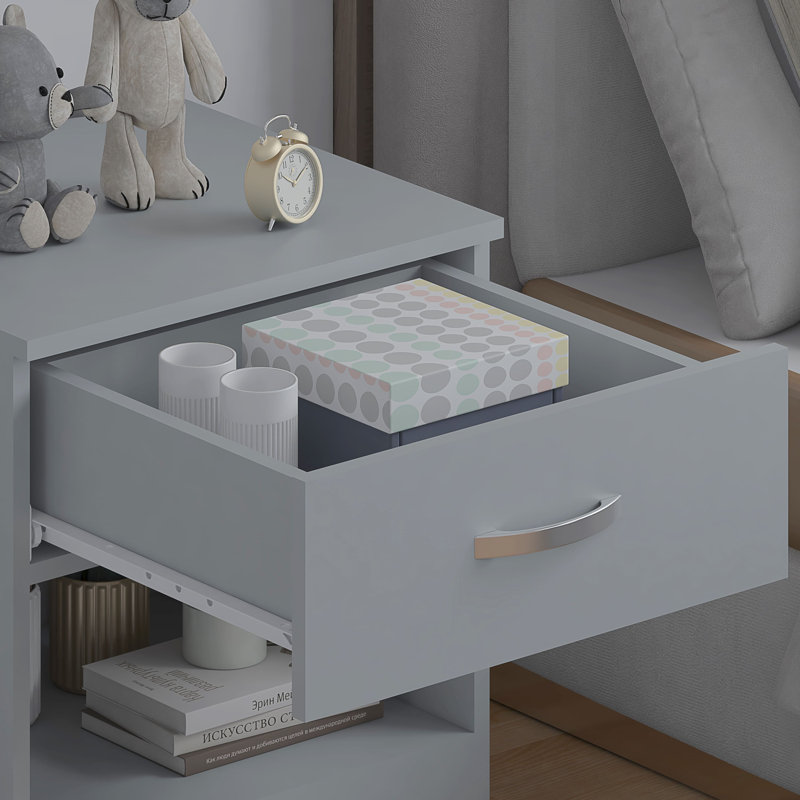 Marlesha 45cm W Bedside Table, Grey