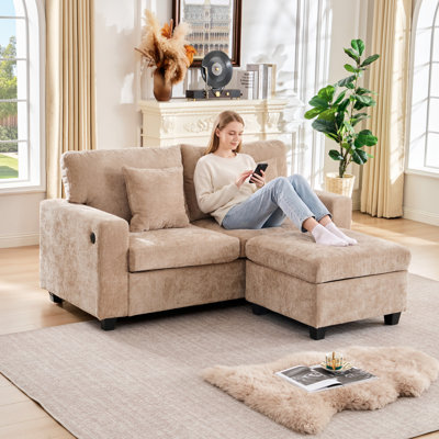 L Shaped Modular Sectional Sofa With Ottoman
