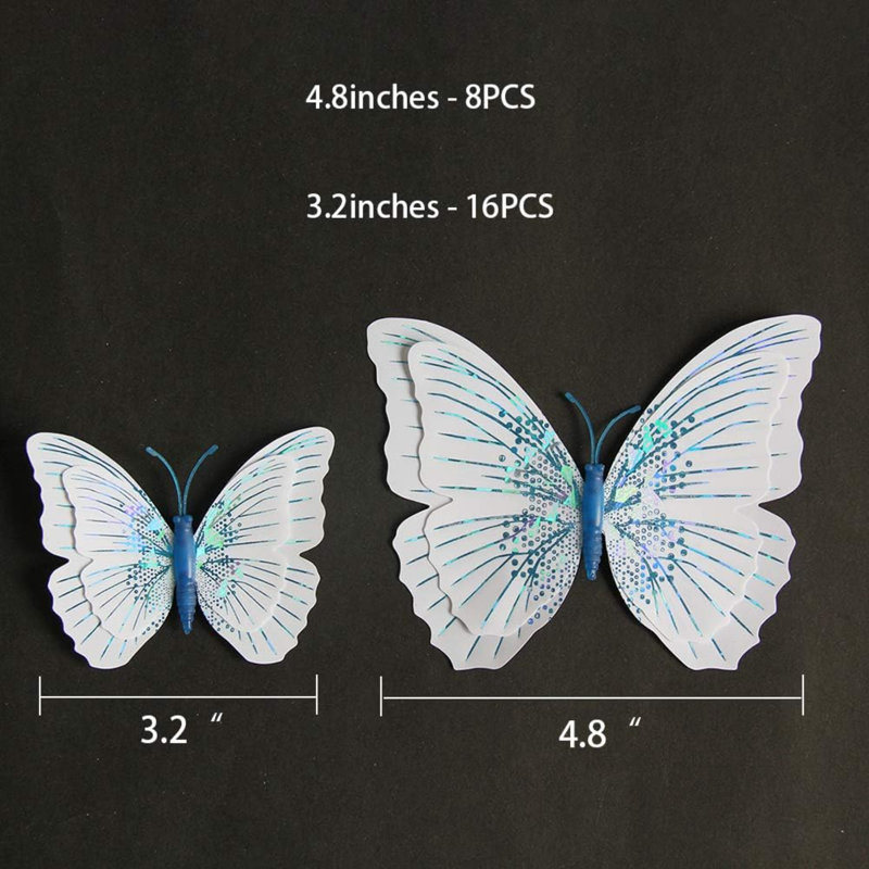 Adhésif décoratif 24 pièces 3D Butterfly