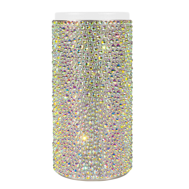Grand isolateur en acier inoxydable Strass, Argent irisé