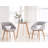 Alarick Round Glass Dining Table, Modern Leisure Table with Wood Legs-224545330