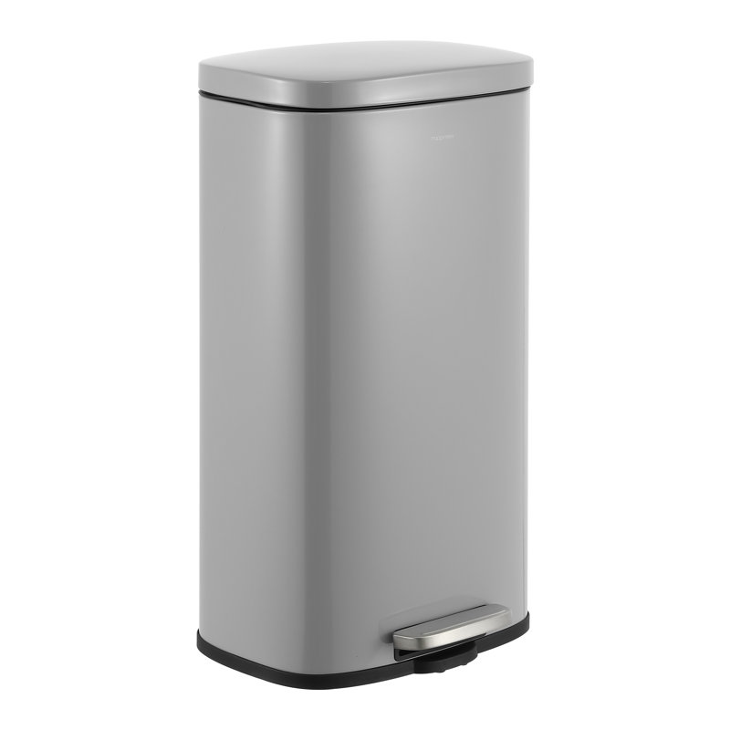Steel Step On Kitchen Trash Can - 8 Gallons, Fog Grey