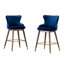 Ensemble de 2 tabourets à oreilles à hauteur de comptoir rembourrés en tissu Leland, style Mid-Century avec confort et style-782075276