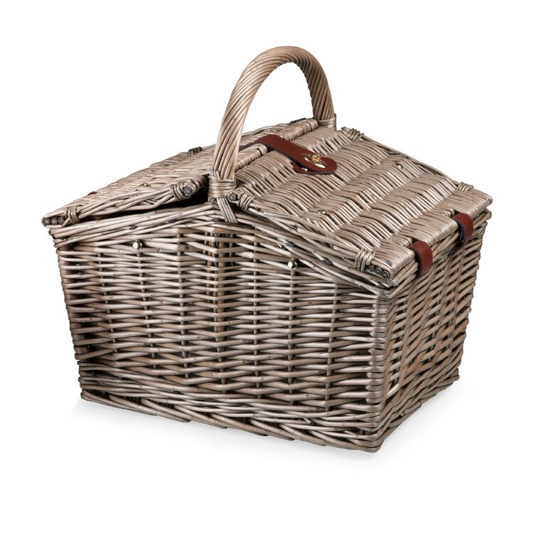 August Grove® Wood Picnic Basket , Service for 2