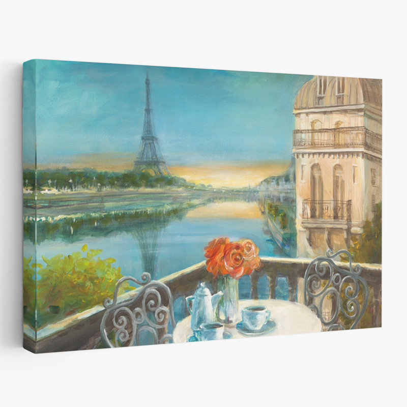 Matinée traditionnelle et française sur la seine, H 36 po x l 24 po