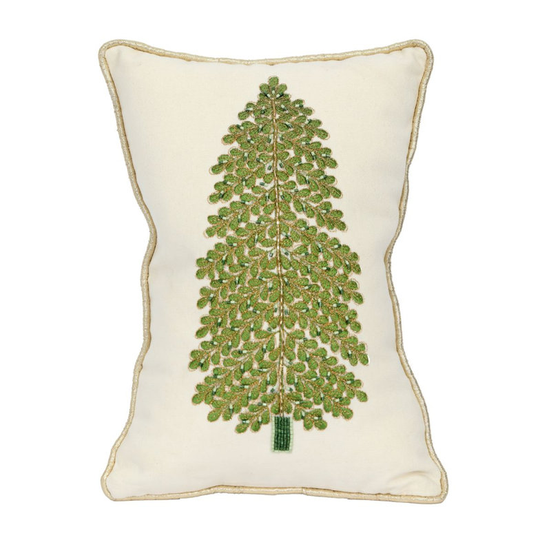 EMBROIDERED CHRISTMAS TREE PILLOW