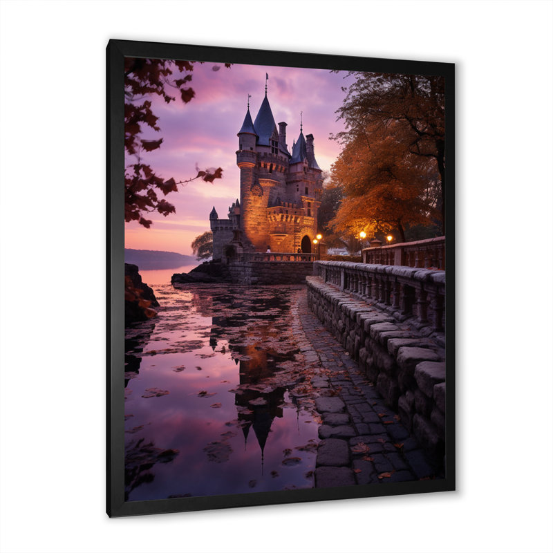 Balas Castles Dusk Serenade II, reproduction d'art sur toile, H 20 po x l 12 po x P 1 po, Cadre photo noir