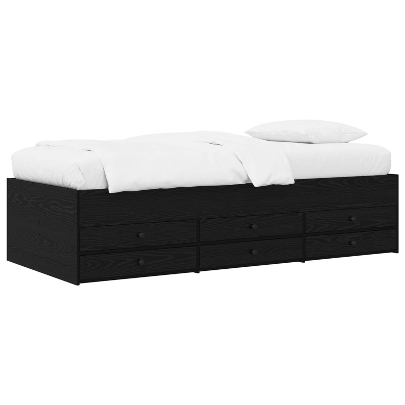 Bed Frame, Black Oak