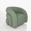 Fauteuil demi-tonneau pivotant rembourré Coyle-1840234590-1867919385